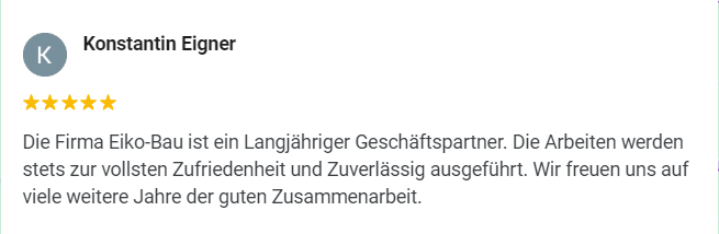 5-Sterne Google Bewertung: 'Exzellente Arbeit – absolut empfehlenswert!